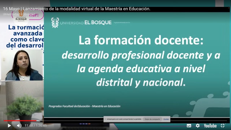 Lanzamiento Modalidad virtual, Maestría en Educación